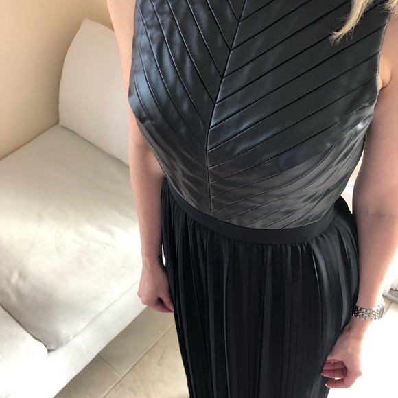 Cynthia Steffe Florence Leather Chiffon Maxi Dress - Picture 9 of 11